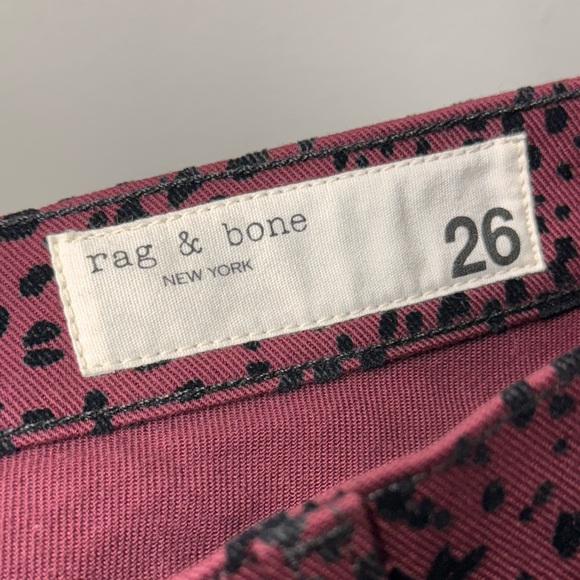 Rag & Bone Hana Burgandy Cheetah Jeans - Picture 3 of 6